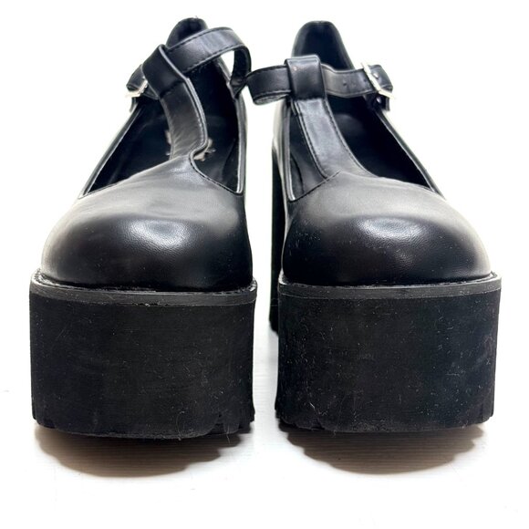 Mary Jane T Strap Gothic Whimsigoth Grundge Punk Academia Platform Heels 9 Black - Picture 2 of 9
